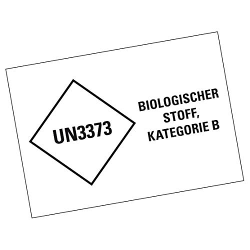Aufkleber, Verpackungskennzeichen Ansteckungsgefährliche Stoffe, UN 3373, Haftpapier, permanent, 210x148mm von König Werbeanlagen
