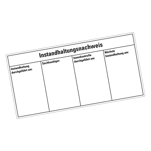 Instandhaltungsnachweis Feuerlöscher, DIN 14406-4, Folie, ablösbar, 120x60mm, 4/Bogen Instandhaltungsnachweis Feuerlöscher, DIN 14406-4, Folie, ablösbar, 120x60mm, 4/Bogen von König Werbeanlagen