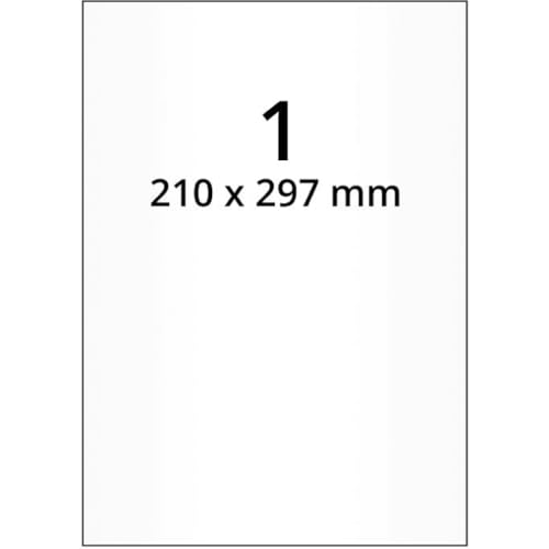 Laser Etiketten, transparent matt, Polyester, 210x297mm, 100Bogen/VE, 1/Bogen von König Werbeanlagen