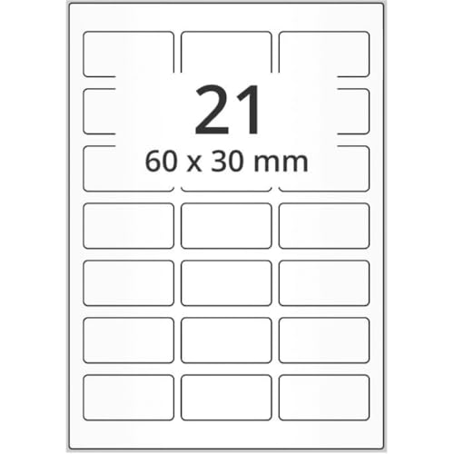 Laser Etiketten, transparent matt, Polyester, 60x30mm, 21/Bogen, 100Bogen/VE von König Werbeanlagen