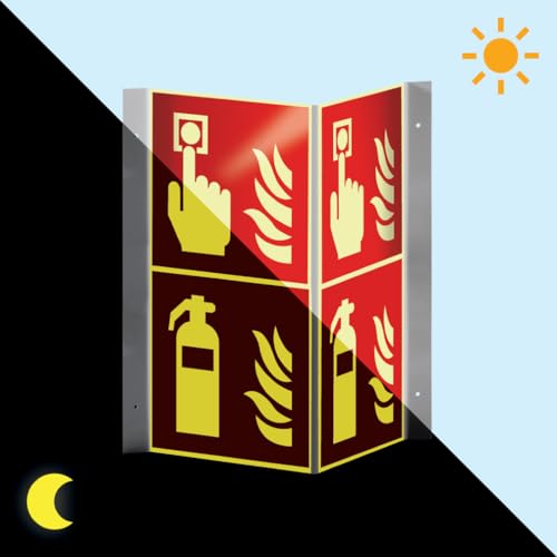 PERMALIGHT power langnachleuchtend Brandschutz-Nasenschild Feuerlöscher und Brandmelder, 200x400mm PERMALIGHT power langnachleuchtend Brandschutz-Nasenschild Feuerlöscher und Brandmelder, 200x400mm von König Werbeanlagen