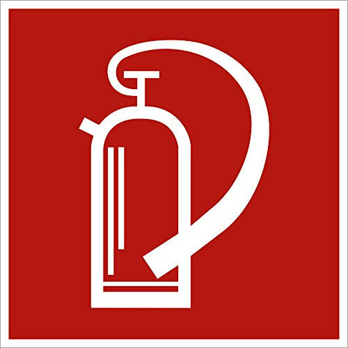 Schild Feuerlöschgerät Feuerlöscher gemäß ASR A 1.3/BGV A8 PVC 20x20cm (Brandschutzzeichen, Hinweisschild) praxisbewährt, wetterfest von König Werbeanlagen