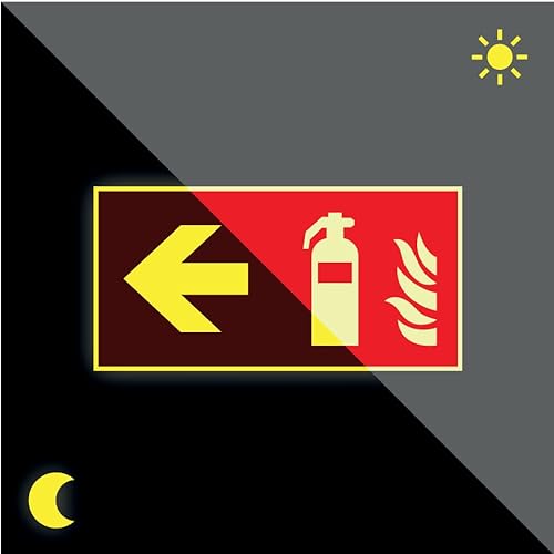 Schild | PERMALIGHT power langnachleuchtend Brandschutzschild Feuerlöscher links, ASR/ISO, Kunststoff, 300x150mm von König Werbeanlagen