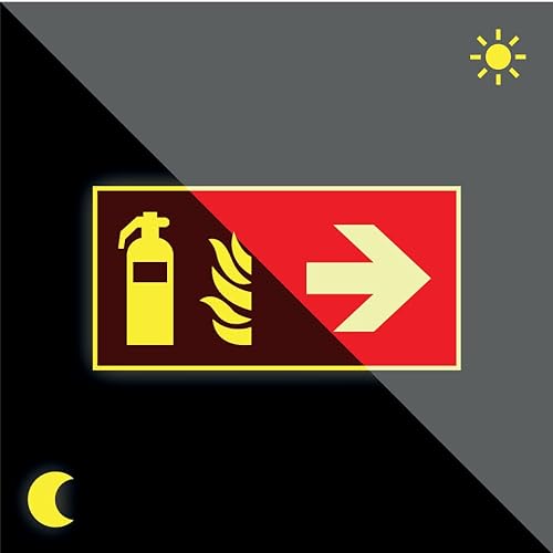 Schild | PERMALIGHT power langnachleuchtend Brandschutzschild Feuerlöscher rechts, ASR/ISO, Kunststoff, 300x150mm von König Werbeanlagen