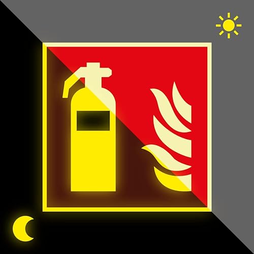 Schild | PERMALIGHT power langnachleuchtend Brandschutzzeichen Feuerlöscher, ASR/ISO, Kunststoff, 100x100mm von König Werbeanlagen