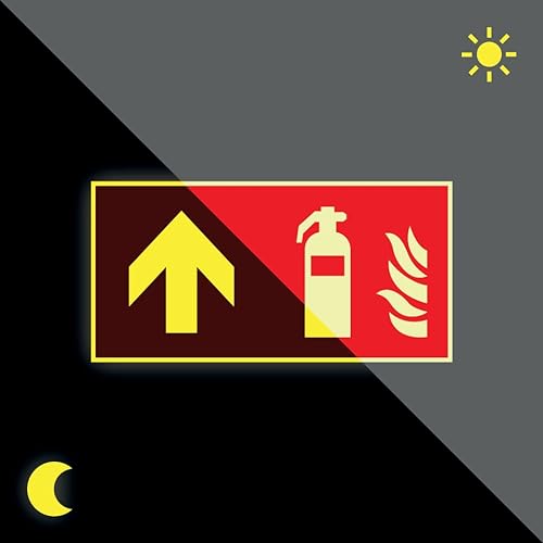Schild | PERMALIGHT power langnachleuchtend Brandschutzzeichen Feuerlöscher, gerade, ASR/ISO, Kunststoff, 300x150mm von König Werbeanlagen