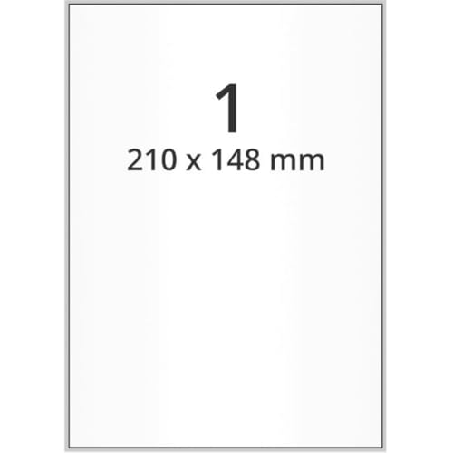 Universaletiketten, weiß, matt, Polyester, permanent klebend, 210x148mm, 200/VE von König Werbeanlagen