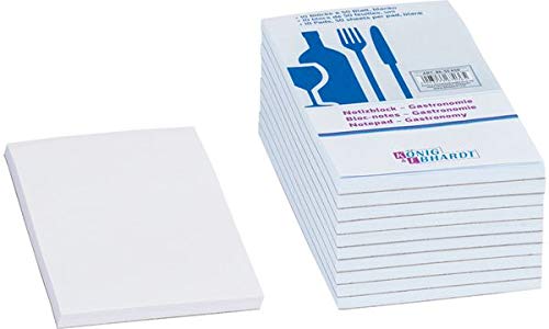 KÖNIG & EBHARD Kellnerblock, 75 x 140 mm, blanko, Sie erhalten 1 Packung, Packungsinhalt: 10 Stück von König & Ebhardt