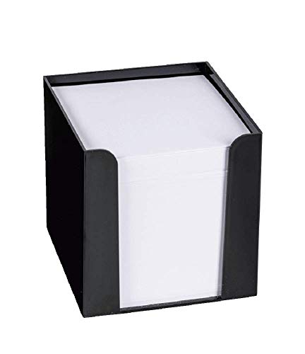 König und Ebhardt König & Ebhardt 860101090 Zettelbox (schwarze Knststoffbox, 9,5 x 9,5 x 9,5 cm, 700 Blatt) weiß von Brunnen
