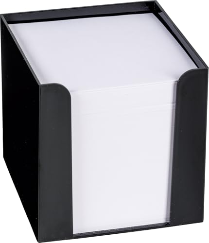 König und Ebhardt König & Ebhardt 860101090 Zettelbox (schwarze Knststoffbox, 9,5 x 9,5 x 9,5 cm, 700 Blatt) weiß von BRUNNEN