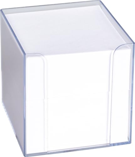 Brunnen König und Ebhardt König & Ebhardt 860101099 Zettelbox (transparente Knststoffbox, 9,5 x 9,5 x 9,5 cm, 700 Blatt) weiß von BRUNNEN