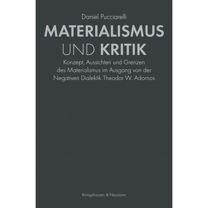 Materialismus Und Kritik - Daniel Pucciarelli, Kartoniert (TB) von Königshausen & Neumann