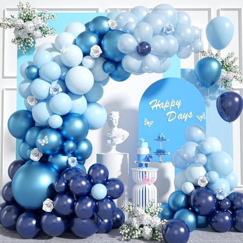 Blau Luftballons Girlande, 106 Stück Metallic Blau Hellblau Dunkelblau Ballons für Babyparty, Geburtstag, Hochzeit, Taufe Dekorationen Blau Luftballons Girlande, 106 Stück Metallic Blau Hellblau Dunkelblau Ballons für Babyparty, Geburtstag, Hochzeit, Taufe Dekorationen von Kogarm