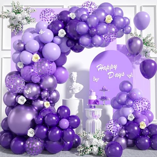 Lila Luftballons Girlande, 106 Stück Metallic Lila Dunkellila Violett Ballons mit Konfetti Luftballons für Mädchen Geburtstag Babyparty Hochzeit Vorschlag Partydeko Lila Luftballons Girlande, 106 Stück Metallic Lila Dunkellila Violett Ballons mit Konfetti Luftballons für Mädchen Geburtstag Babyparty Hochzeit Vorschlag Partydeko von Kogarm