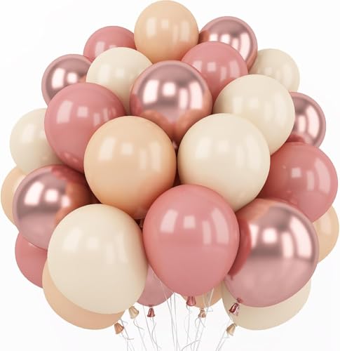 Luftballons Rosa Beige, 60 Stück 12 Zoll Retro Dusty Rosa Metallic Roségold und Weiß Sand Ballons für Boho Mädchen Babyparty Hochzeit Geburtstag Dusche Party Dekoration Luftballons Rosa Beige, 60 Stück 12 Zoll Retro Dusty Rosa Metallic Roségold und Weiß Sand Ballons für Boho Mädchen Babyparty Hochzeit Geburtstag Dusche Party Dekoration von Kogarm