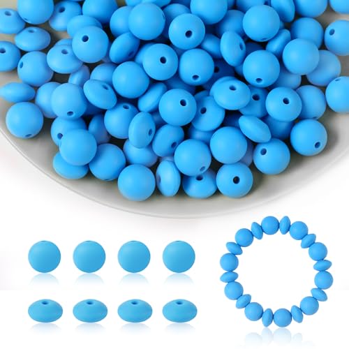 Kogcmeetl Silikonperlen, 12 mm, Silikonperlen für Schlüsselanhänger, Silikonperlen, lose Perlen für Stifte, Halsketten, Armbänder, Basteln, Himmelblau, klein, 100 Stück Kogcmeetl Silikonperlen, 12 mm, Silikonperlen für Schlüsselanhänger, Silikonperlen, lose Perlen für Stifte, Halsketten, Armbänder, Basteln, Himmelblau, klein, 100 Stück von Kogcmeetl