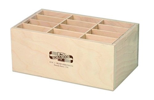 Koh-I-Noor 9475 - Stiftebox Aufbewahrungsbox Pinselbox Stifteköcher aus Holz von Koh-I-Noor