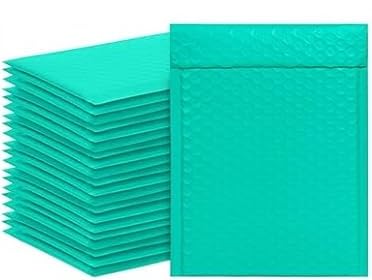Koja Luftpolster-Versandtaschen, 20,3 cm, 4 x 20,3 cm, nutzbare Größe, extra dicke Polsterung, schnell und einfach, selbstklebend, Grün Koja Luftpolster-Versandtaschen, 20,3 cm, 4 x 20,3 cm, nutzbare Größe, extra dicke Polsterung, schnell und einfach, selbstklebend, Grün von Koja