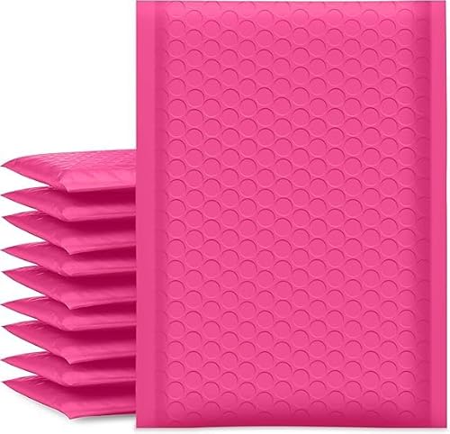Koja Luftpolster-Versandtaschen, 21,8 cm, mit 12,7 x 17,8 cm nutzbarer Größe, extra dicke Polsterung, schnell und einfach, selbstklebend, Rosa, 5 Stück Koja Luftpolster-Versandtaschen, 21,8 cm, mit 12,7 x 17,8 cm nutzbarer Größe, extra dicke Polsterung, schnell und einfach, selbstklebend, Rosa, 5 Stück von Koja