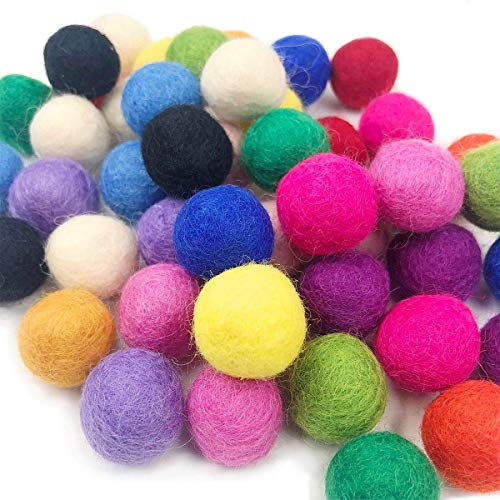 DIY Weihnachten Dekor Wolle Filz Kugeln 50pc 20mm Mischfarbe Pom Gumball Perlen Handwerk Dekoration von Kojoon