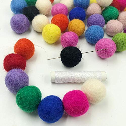 Filz Wolle Kugeln Filz Girlande Kugeln 2cm 100pc Mix Farbe Pom Poms Girlande Party Home Decor von Kojoon