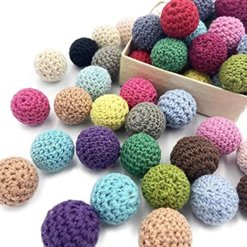 Hölzerne Baumwolle Häkeln Perlen 16mm 50pc Mix Farbe Perlen für DIY Halskette Armband Hölzerne Baumwolle Häkeln Perlen 16mm 50pc Mix Farbe Perlen für DIY Halskette Armband von Kojoon