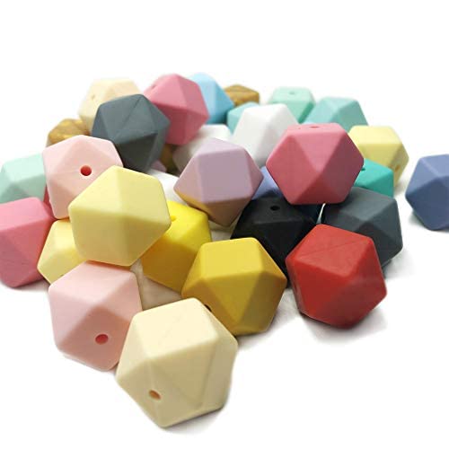Sechseckige Silikonperlen, 17 mm, 50 Stück, gemischte Farben, DIY-Schmuckzubehör Sechseckige Silikonperlen, 17 mm, 50 Stück, gemischte Farben, DIY-Schmuckzubehör von Kojoon