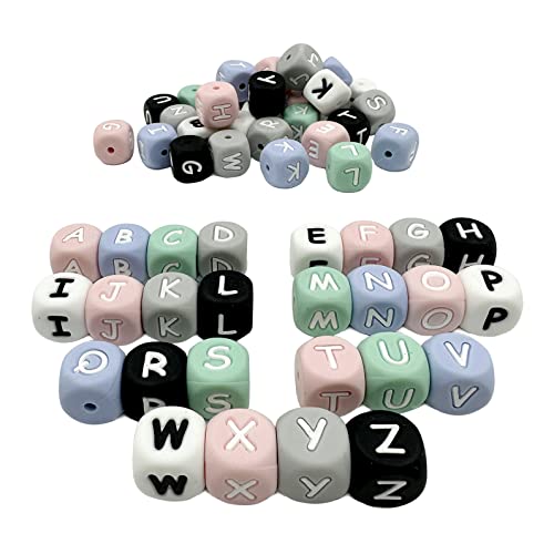 Silikon Alphabet 26 Buchstaben Perlen 12mm 78pc Mix Farbe Brief DIY lose Perlen für Halskette Armband von Kojoon