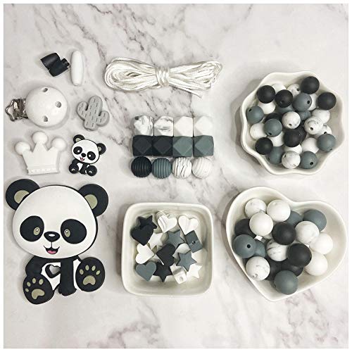 Silikon Lose Perlen Set DIY Halskette Armband Schmuck Zubehör Panda Kit Silikon Lose Perlen Set DIY Halskette Armband Schmuck Zubehör Panda Kit von Kojoon