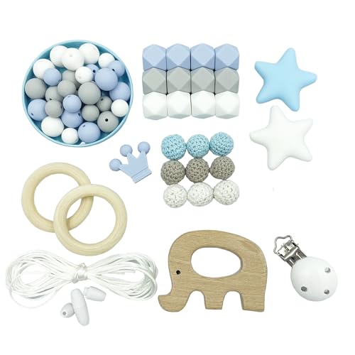 Silikon Perlen Set Hölzerne Häkelperlen für DIY Halskette Armband Schlüsselanhänger Zubehör Silikon Perlen Set Hölzerne Häkelperlen für DIY Halskette Armband Schlüsselanhänger Zubehör von Kojoon