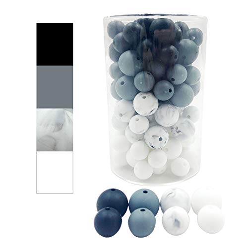 Silikon Runde Perlen 12mm 15mm Mix 80pc für DIY-Schmuck Machen von Kojoon