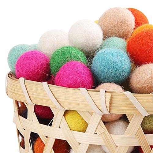 Wolle Filz Kugeln Perlen 200pc 20mm Mehrfarben Wolle Kugeln Mix Farbe Pom Poms Weihnachtsdekoration von Kojoon