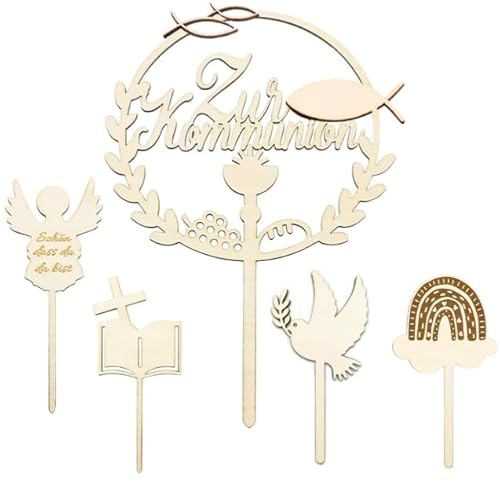5 Stück Cake Topper Taufe, Firmung Holz, Taufe Taube Konfirmation Torten Topper, Cake Topper Meine Firmung,Erstkommunion Kuchen Deko Tortendeko Party für Junge Mädchen Taufdeko 5 Stück Cake Topper Taufe, Firmung Holz, Taufe Taube Konfirmation Torten Topper, Cake Topper Meine Firmung,Erstkommunion Kuchen Deko Tortendeko Party für Junge Mädchen Taufdeko von Kokoie