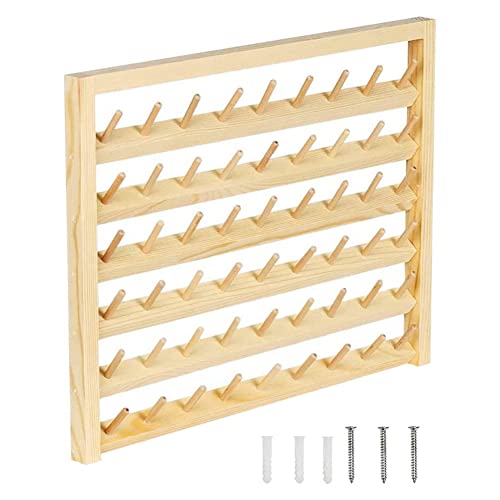 Kokonm 54 Spulen Nähgarnständer, Wandhalterung, Nähgarnständer mit , Holzstickerei-Organizer zum Nähen Kokonm 54 Spulen Nähgarnständer, Wandhalterung, Nähgarnständer mit , Holzstickerei-Organizer zum Nähen von Kokonm