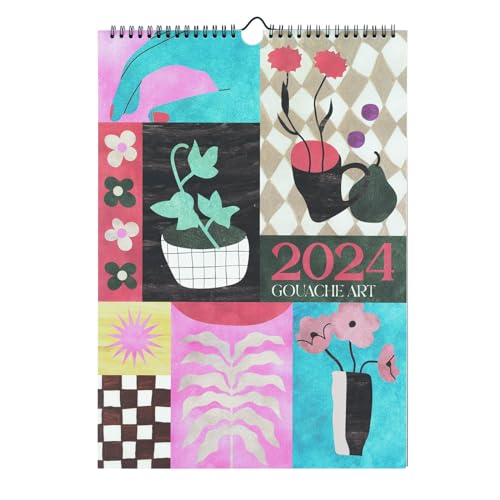 Kokonote Kalender 2024 Wandkalender 2024 Appointment Gouache Art - Kalender 2024 Familienplaner 28 x 39,7 cm 12 Monate von Kokonote