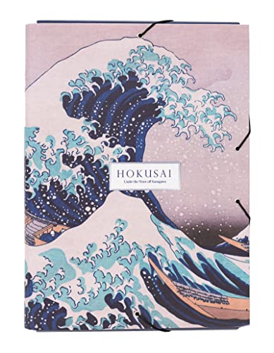 Kokonote Sammelmappe, Hokusai Dokumentemappe, Die Große Welle Vor Kanagawa Ordnunsmappe, Heftmappe mit Gummiband und Innenklappen, Mappe A4 für Ihre Dokumente, das Lernen oder die Arbeit, CSG0118 von Kokonote