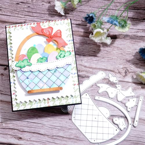Kokorosa Metall-Stanzformen zum Basteln, Stanzformen für Kartenherstellung, geeignet für Party, Hochzeit, Urlaub (Geschenkkorb-Eier, 11,4 x 11,4 cm) von Kokorosa
