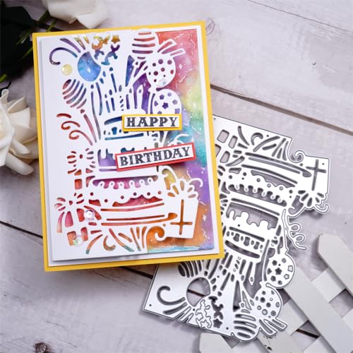 Kokorosa Scrapbooking-Stanzformen, Ballon-Kuchen-Stanzformen, Metall-Stanzformen zum Basteln, Stanzformen für Kartenherstellung, geeignet für Party, Hochzeit, Urlaub usw von Kokorosa