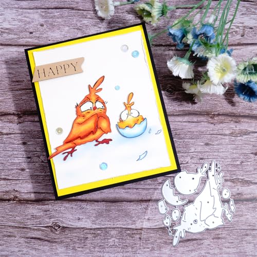 Kokorosa Scrapbooking-Stanzformen, Oster-Stanzformen, Metall-Stanzformen zum Basteln, Stanzformen für Kartenherstellung, geeignet für Party, Hochzeit, Urlaub (Huhn brechen, 7,2 x 6,7 cm) von Kokorosa