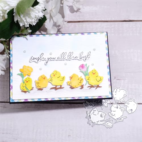 Kokorosa Scrapbooking-Stanzformen, Oster-Stanzformen, Metall-Stanzformen zum Basteln, Stanzformen für Kartenherstellung, geeignet für Party, Hochzeit, Urlaub (Küken 8,3 x 6 cm) von Kokorosa