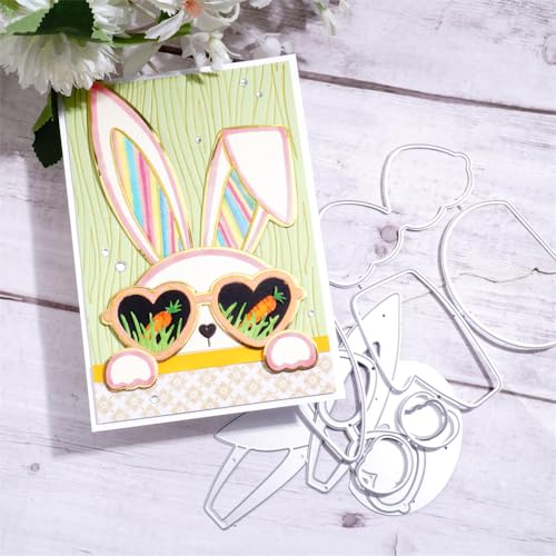 Kokorosa Metall-Stanzformen zum Basteln, Stanzformen für Kartenherstellung, geeignet für Party, Hochzeit, Urlaub (Sonnenhase 14 x 12,7 cm) von Kokorosa