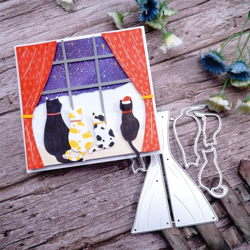 Kokorosa Stanzformen für Kartenherstellung, Katzen und Vorhänge, Metall-Stanzformen, Kunstbedarf, Scrapbooking, Stanzformen zum Basteln, geeignet für Party, Hochzeit, Urlaub usw Kokorosa Stanzformen für Kartenherstellung, Katzen und Vorhänge, Metall-Stanzformen, Kunstbedarf, Scrapbooking, Stanzformen zum Basteln, geeignet für Party, Hochzeit, Urlaub usw von Kokorosa