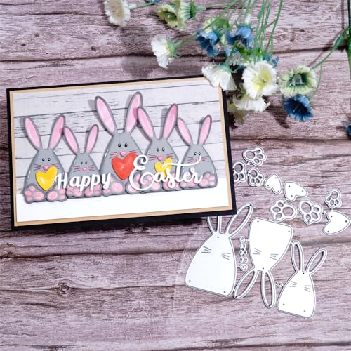 Kokorosa Metall-Stanzform für Scrapbooking, Ostern, 10 x 10 cm, Stanzform zum Basteln, geeignet für Party, Hochzeit, Urlaub (Lovebunny) von Kokorosa