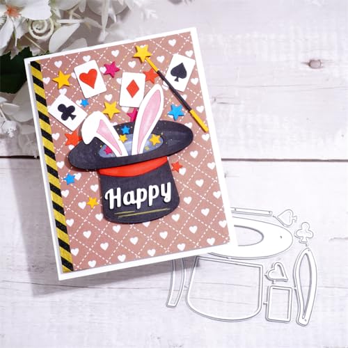 Kokorosa Metall-Stanzformen für Scrapbooking, Ostern, geeignet für Party, Hochzeit, Urlaub (magisches Kaninchen, 10 x 7,6 cm) von Kokorosa