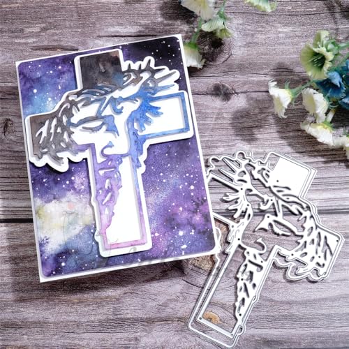 Kokorosa Stanzformen für Scrapbooking, betender Hintergrund und Kreuzstanzformen, Metall-Stanzformen zum Basteln, Stanzformen für Kartenherstellung, geeignet für Party, Urlaub (12) von Kokorosa