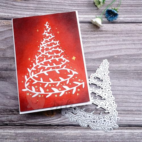 Weihnachts-Stanzformen für Kartenherstellung, Metalldekoration, Stanzformen, Blatt-Weihnachtsbaum-Stanzformen, geeignet für Feiern, Hochzeit, Party, Scrapbooking, Basteln, DIY von Kokorosa