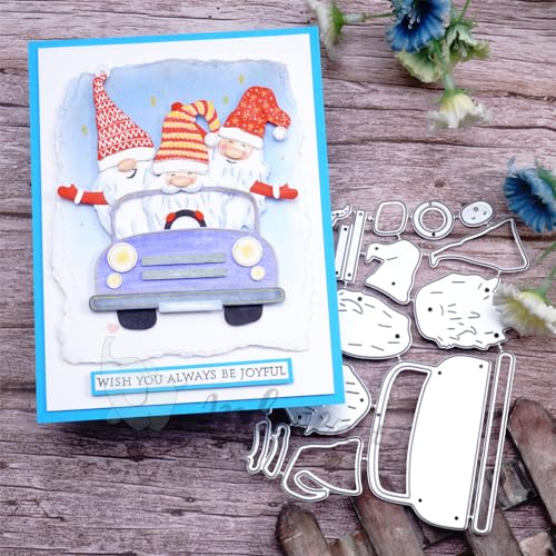 Weihnachts-Stanzformen für Kartenherstellung, Metalldekoration, Weihnachtsmann-Antriebs-Stanzformen, geeignet für Feiern, Hochzeiten, Partys, Scrapbooking, Basteln, DIY von Kokorosa