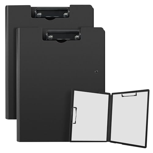2 Pack Klemmbrett a4, Klemmbrett mit Deckel, Klemmbretter mit 2 Klemmen, Schreibmappe für Büro, Schule, Schwarz 2 Pack Klemmbrett a4, Klemmbrett mit Deckel, Klemmbretter mit 2 Klemmen, Schreibmappe für Büro, Schule, Schwarz von Kolamom
