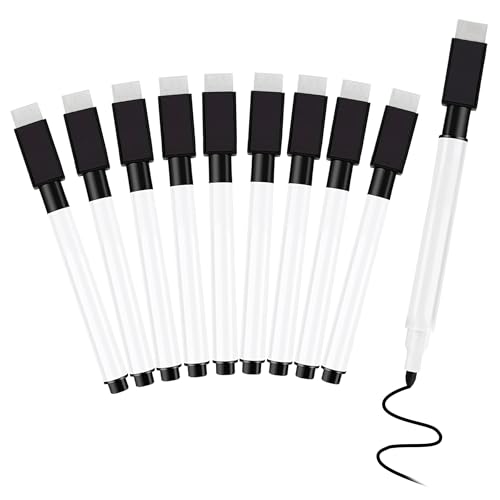 Kolamom Whiteboard Marker 10 Stück, Folienstift Abwischbar Magnetisch Whiteboard Stifte, für Whiteboards, Memoboard, Pinnwand, Flipchart, Schwarz Kolamom Whiteboard Marker 10 Stück, Folienstift Abwischbar Magnetisch Whiteboard Stifte, für Whiteboards, Memoboard, Pinnwand, Flipchart, Schwarz von Kolamom