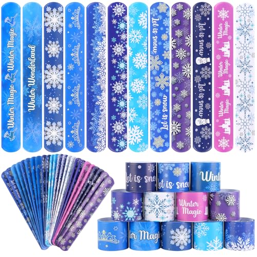 Kolewo4ever 144 Stück Schneeflocken-Themen-Armbänder, Eiskönigin, Partygeschenke, Armbänder (Schneeflocke) von Kolewo4ever